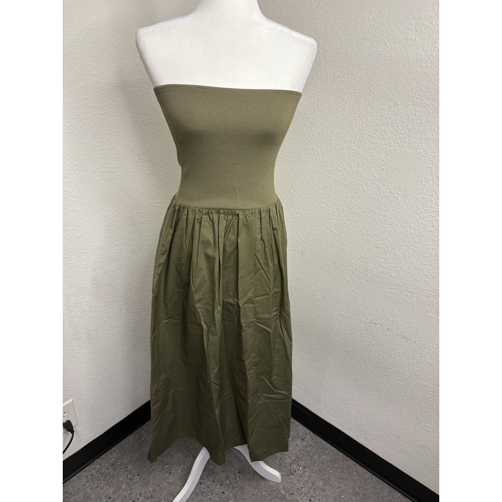 Pistola Mavo Dress Olive Green Midi Utility Style Size S NWT